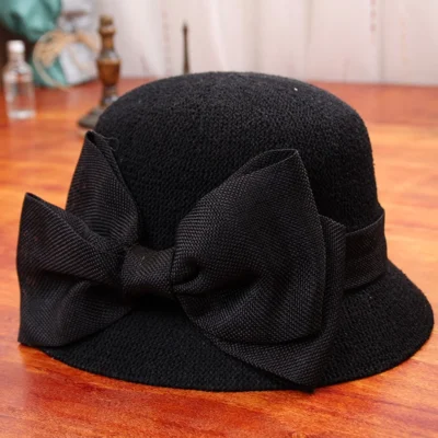 bucket hat for women Women Fashion Straw Bow Soft Hat Summer Beach