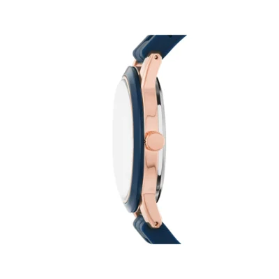 Rose Gold Case, Blue Bezel, Easy Read Dial, Silicone Strap (FMDOTT073)