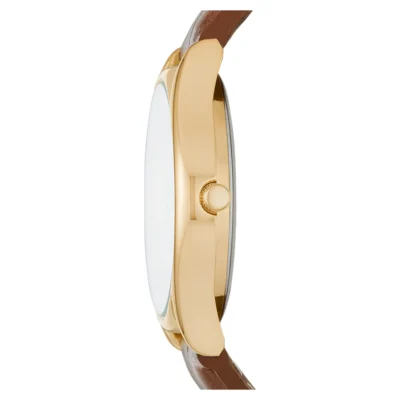 Gold Tone Case, Easy Read Dial with Embossed Faux Leather Strap (FMDOTT001)