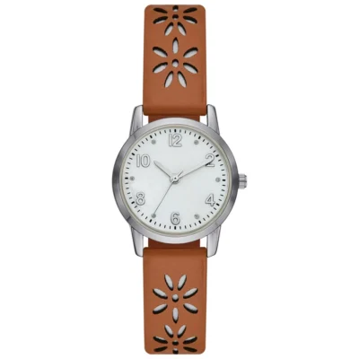 Women's Crystal Accent Watch with Perforated Strap